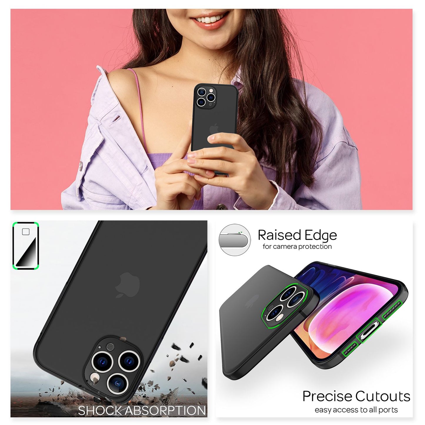 NALIA Ultra Slim Hardcase für iPhone 13 Pro Max – Matt-Transparent & 0.3mm Dünn – PHANTOM (Dünnes Cover & Kamera-Vollschutz) – Marke aus Berlin