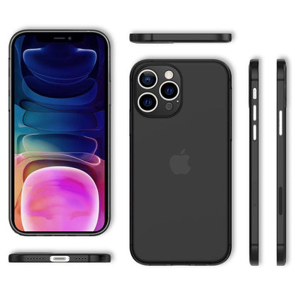 NALIA Ultra Slim Hardcase für iPhone 13 Pro Max – Matt-Transparent & 0.3mm Dünn – PHANTOM (Dünnes Cover & Kamera-Vollschutz) – Marke aus Berlin