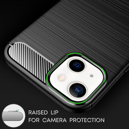 NALIA Silikonhülle für iPhone 13 Mini – Rutschfest & Matt – VORTEX (Gebürstete Optik & Carbon Design) – Marke aus Berlin