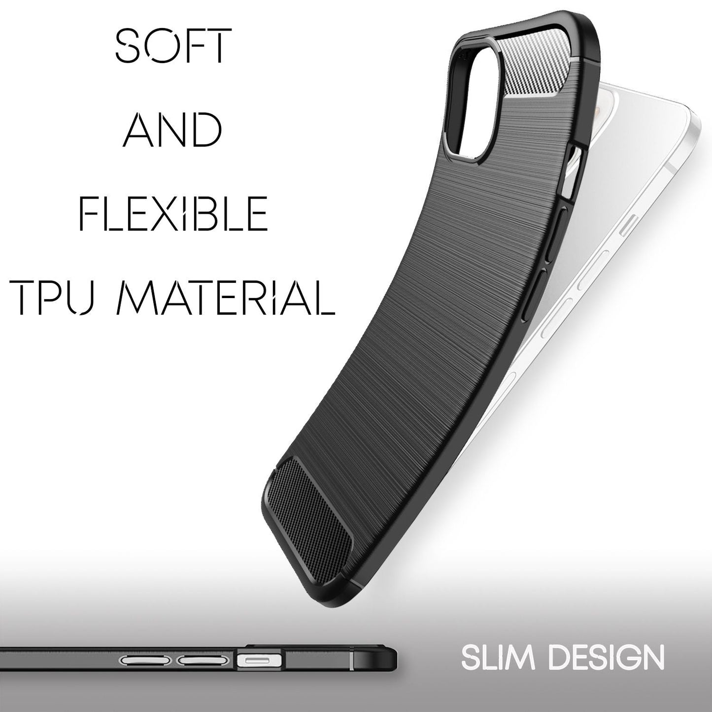 NALIA Silikonhülle für iPhone 13 – Rutschfest & Matt – VORTEX (Gebürstete Optik & Carbon Design) – Marke aus Berlin