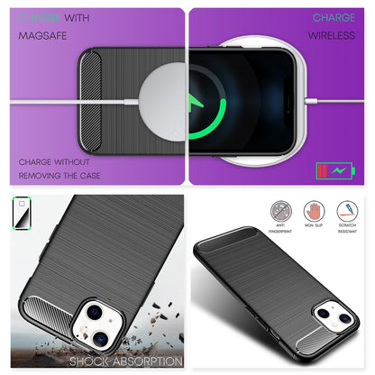 NALIA Silikonhülle für iPhone 13 – Rutschfest & Matt – VORTEX (Gebürstete Optik & Carbon Design) – Marke aus Berlin
