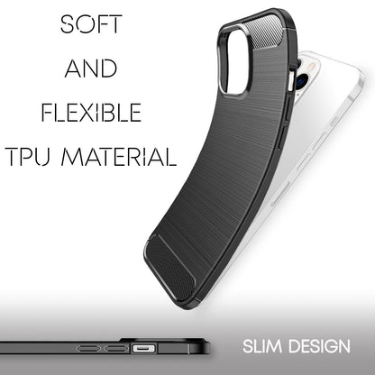 NALIA Silikonhülle für iPhone 13 Pro Max – Rutschfest & Matt – VORTEX (Gebürstete Optik & Carbon Design) – Marke aus Berlin