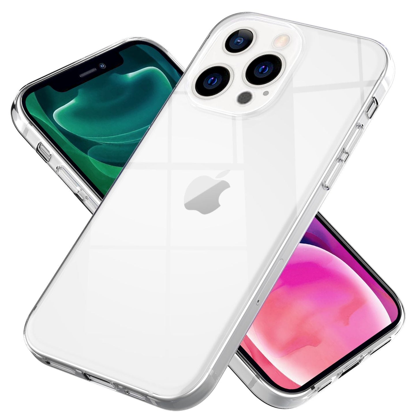 NALIA Transparente Silikonhülle für iPhone 13 Pro – Anti-Gelb & Rutschfest – GLAZE (Handyhülle Kristallklar, Schlank & Stoßfest) – Marke aus Berlin