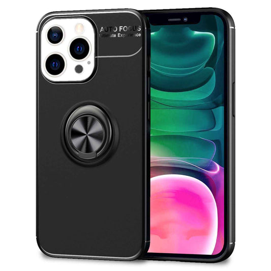 NALIA Ringhülle für iPhone 13 Pro – Ring-Ständer 360° & für Magnet-Halter – GRIP360 (Mattiertes Silikon Case) – Marke aus Berlin