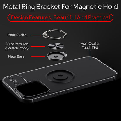NALIA Ringhülle für iPhone 13 Pro – Ring-Ständer 360° & für Magnet-Halter – GRIP360 (Mattiertes Silikon Case) – Marke aus Berlin