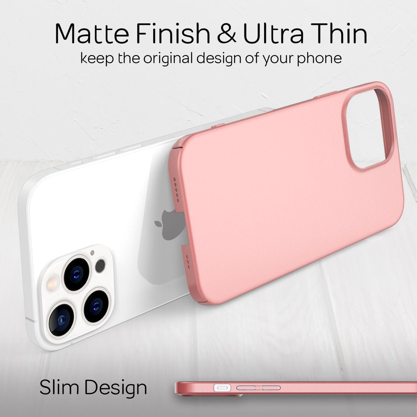 NALIA Ultra Slim Hardcase für iPhone 13 Pro – Anti-Fingerabdruck & 0.5mm Dünn – PUREFIT (Matt & Leicht) – Marke aus Berlin