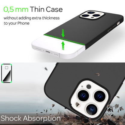 NALIA Ultra Slim Hardcase für iPhone 13 Pro – Anti-Fingerabdruck & 0.5mm Dünn – PUREFIT (Matt & Leicht) – Marke aus Berlin
