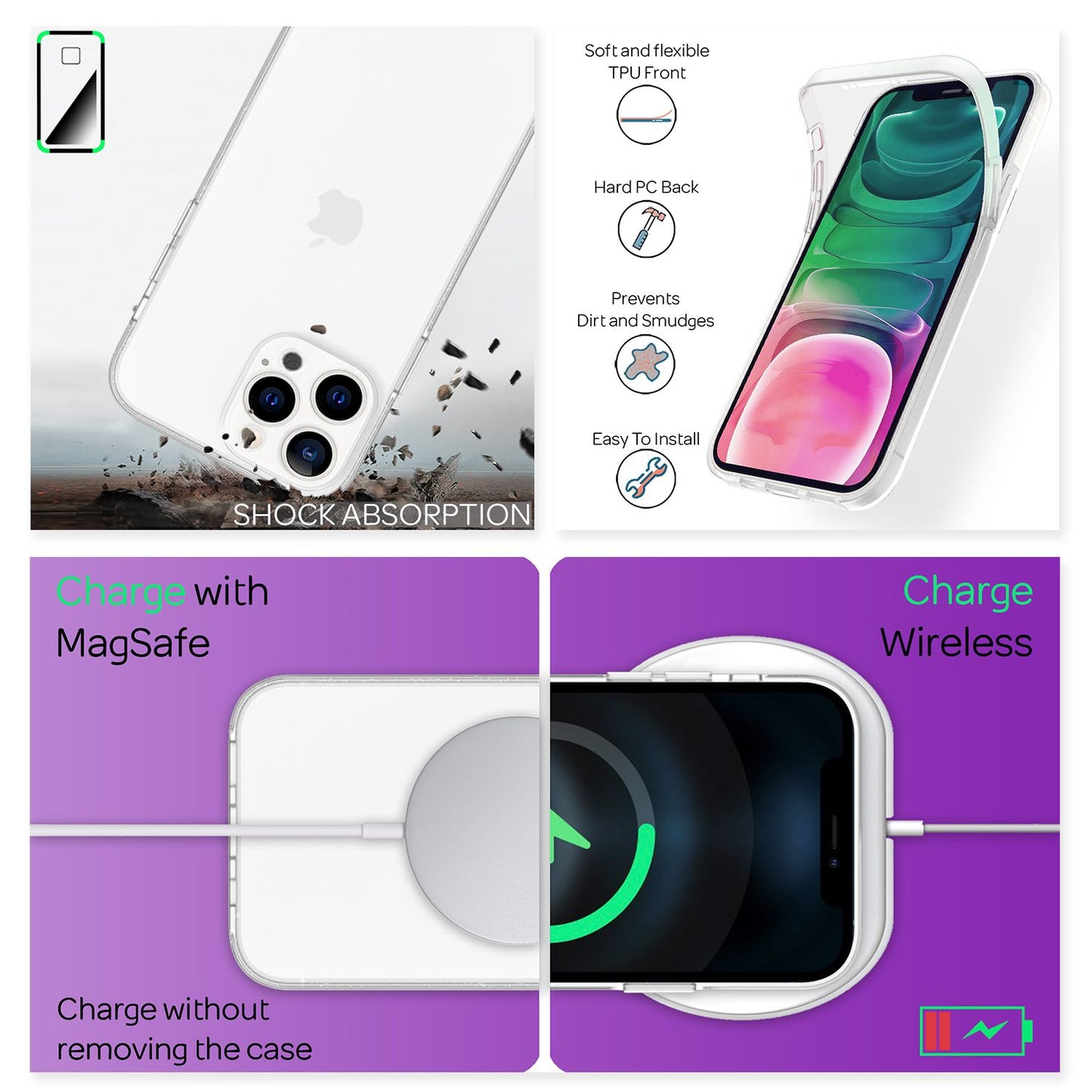 NALIA 360° Hülle für iPhone 13 Pro – Vorne & Hinten Schutz – 360GUARD (Full-Body Case) – Marke aus Berlin