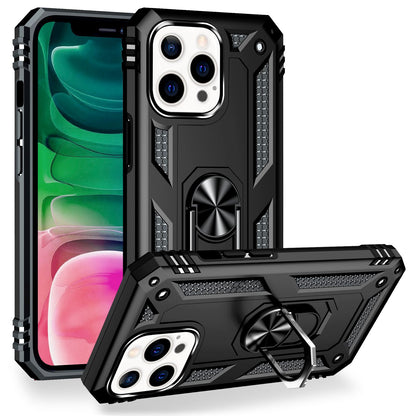 NALIA Panzerhülle für iPhone 13 Pro – Ring-Ständer 360° & Magnet-Halterung Kompatibel – RINGDEFEND (Stoßfestes Outdoor Case) – Marke aus Berlin