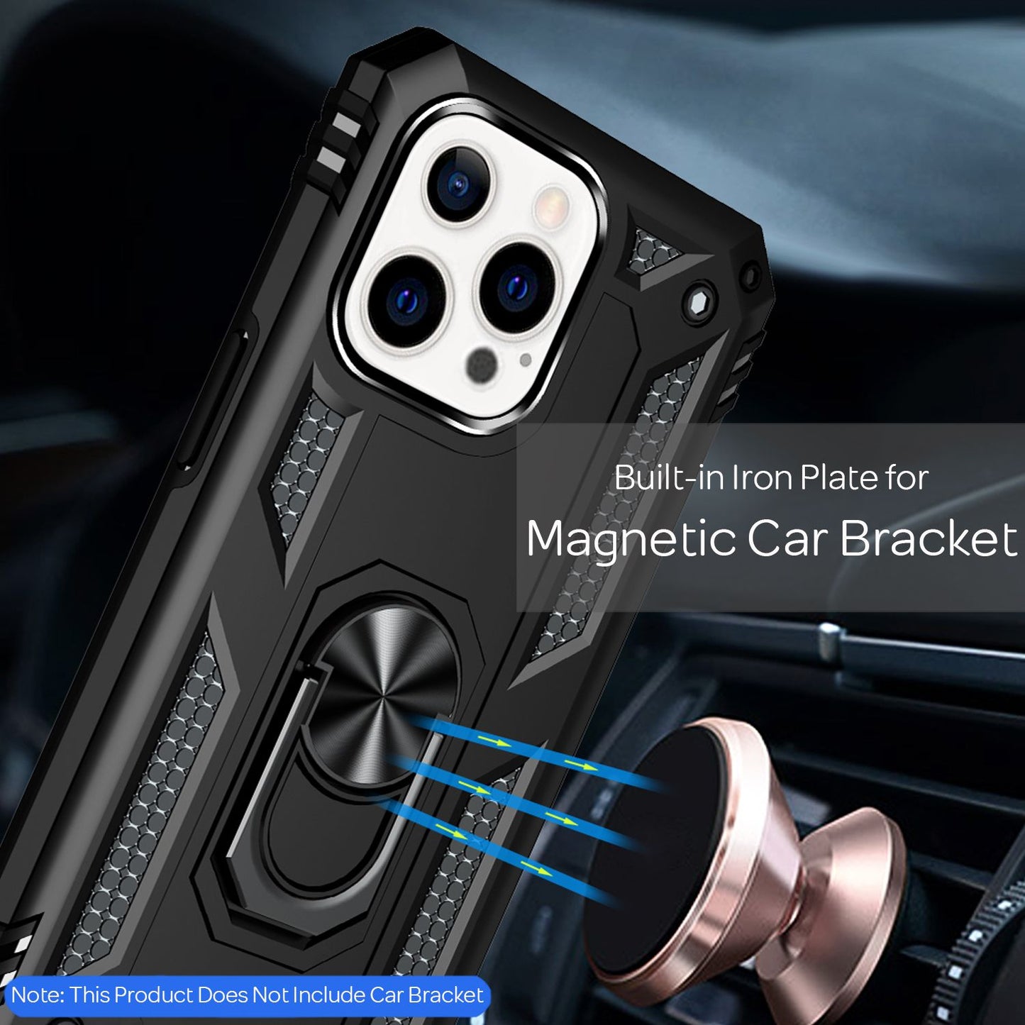 NALIA Panzerhülle für iPhone 13 Pro – Ring-Ständer 360° & Magnet-Halterung Kompatibel – RINGDEFEND (Stoßfestes Outdoor Case) – Marke aus Berlin