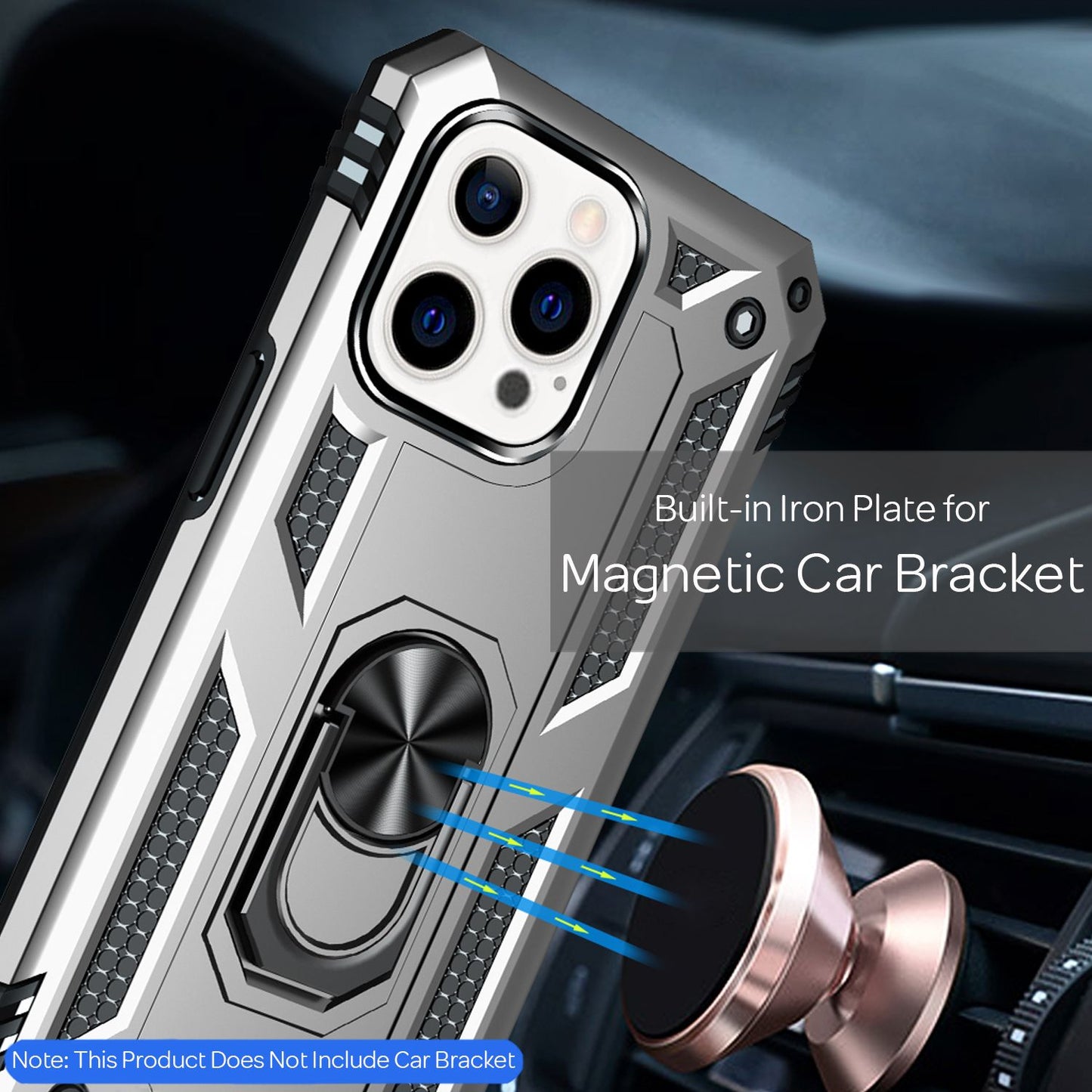 NALIA Panzerhülle für iPhone 13 Pro – Ring-Ständer 360° & Magnet-Halterung Kompatibel – RINGDEFEND (Stoßfestes Outdoor Case) – Marke aus Berlin