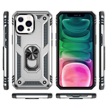 NALIA Panzerhülle für iPhone 13 Pro – Ring-Ständer 360° & Magnet-Halterung Kompatibel – RINGDEFEND (Stoßfestes Outdoor Case) – Marke aus Berlin