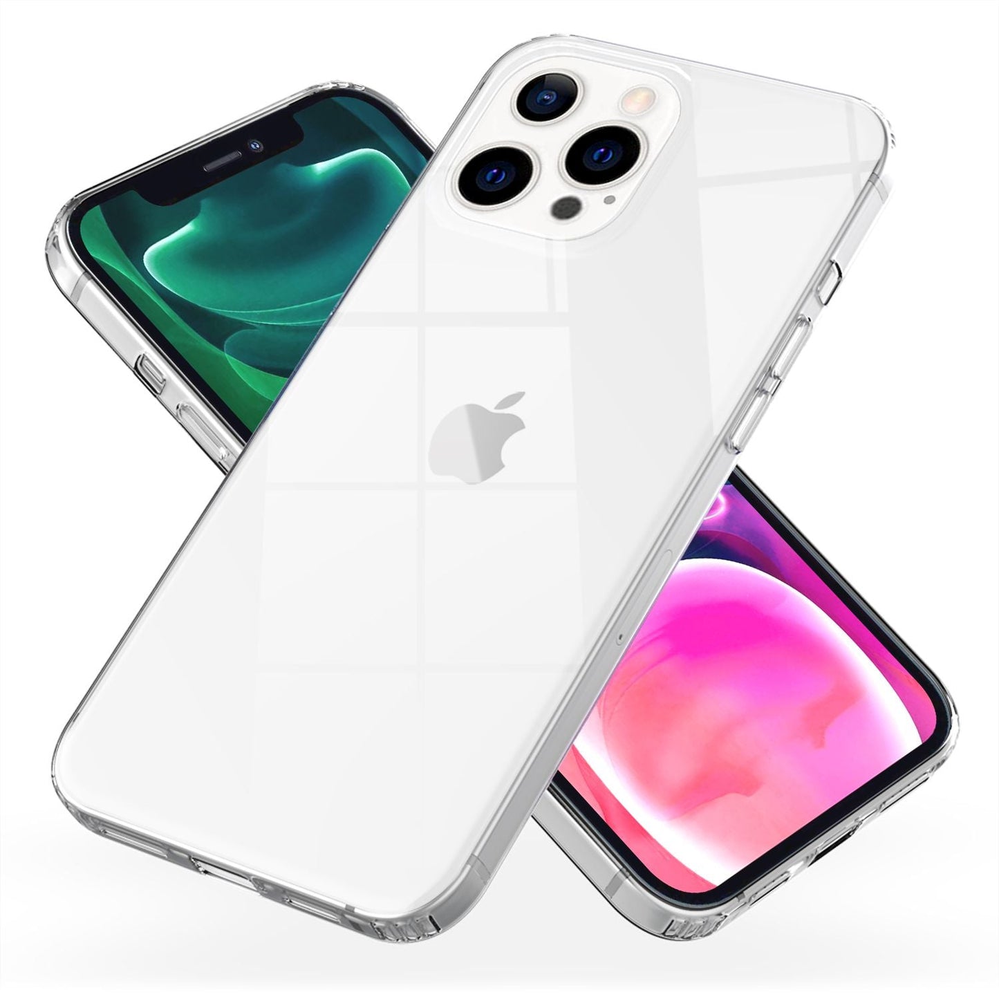 NALIA Transparente Hülle für iPhone 13 Pro – Harte Rückseite & Silikon Rand – IGNITE (Stoßfeste Handyhülle & Verstärkte Ecken) – Marke aus Berlin