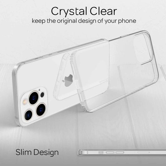 NALIA Transparente Hülle für iPhone 13 Pro – Harte Rückseite & Silikon Rand – IGNITE (Stoßfeste Handyhülle & Verstärkte Ecken) – Marke aus Berlin