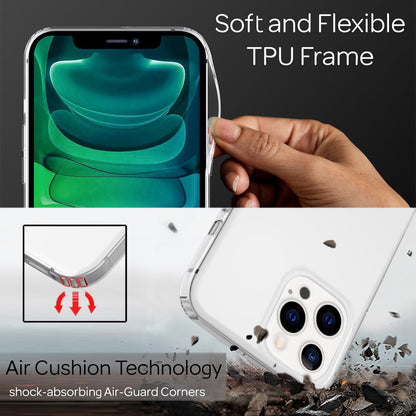 NALIA Transparente Hülle für iPhone 13 Pro – Harte Rückseite & Silikon Rand – IGNITE (Stoßfeste Handyhülle & Verstärkte Ecken) – Marke aus Berlin