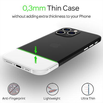 NALIA Ultra Slim Hardcase für iPhone 13 Pro – Matt-Transparent & 0.3mm Dünn – PHANTOM (Dünnes Cover & Kamera-Vollschutz) – Marke aus Berlin
