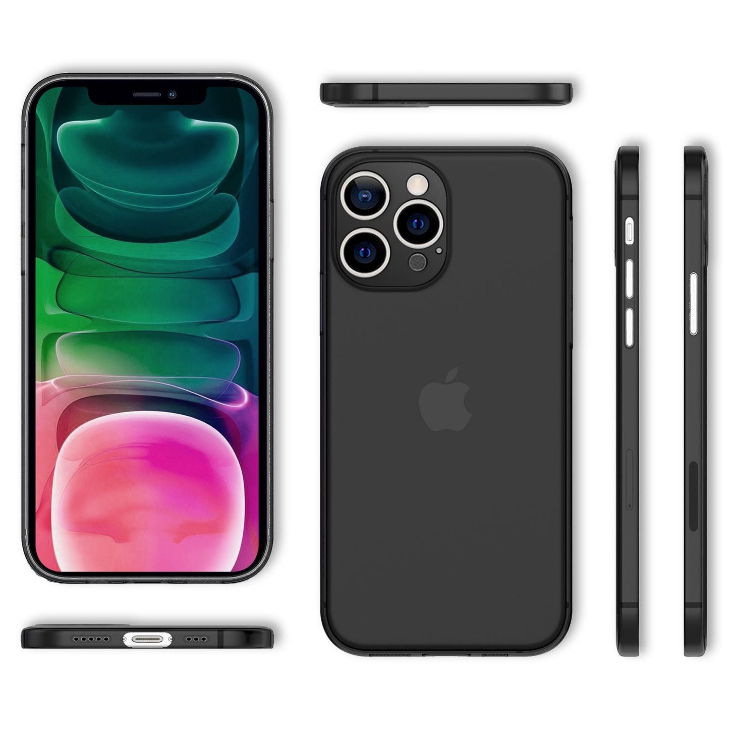 NALIA Ultra Slim Hardcase für iPhone 13 Pro – Matt-Transparent & 0.3mm Dünn – PHANTOM (Dünnes Cover & Kamera-Vollschutz) – Marke aus Berlin