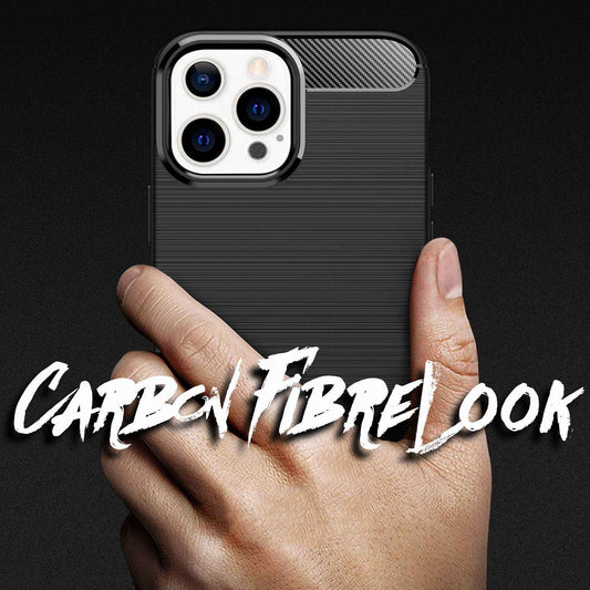 NALIA Silikonhülle für iPhone 13 Pro – Rutschfest & Matt – VORTEX (Gebürstete Optik & Carbon Design) – Marke aus Berlin