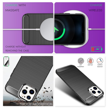 NALIA Silikonhülle für iPhone 13 Pro – Rutschfest & Matt – VORTEX (Gebürstete Optik & Carbon Design) – Marke aus Berlin