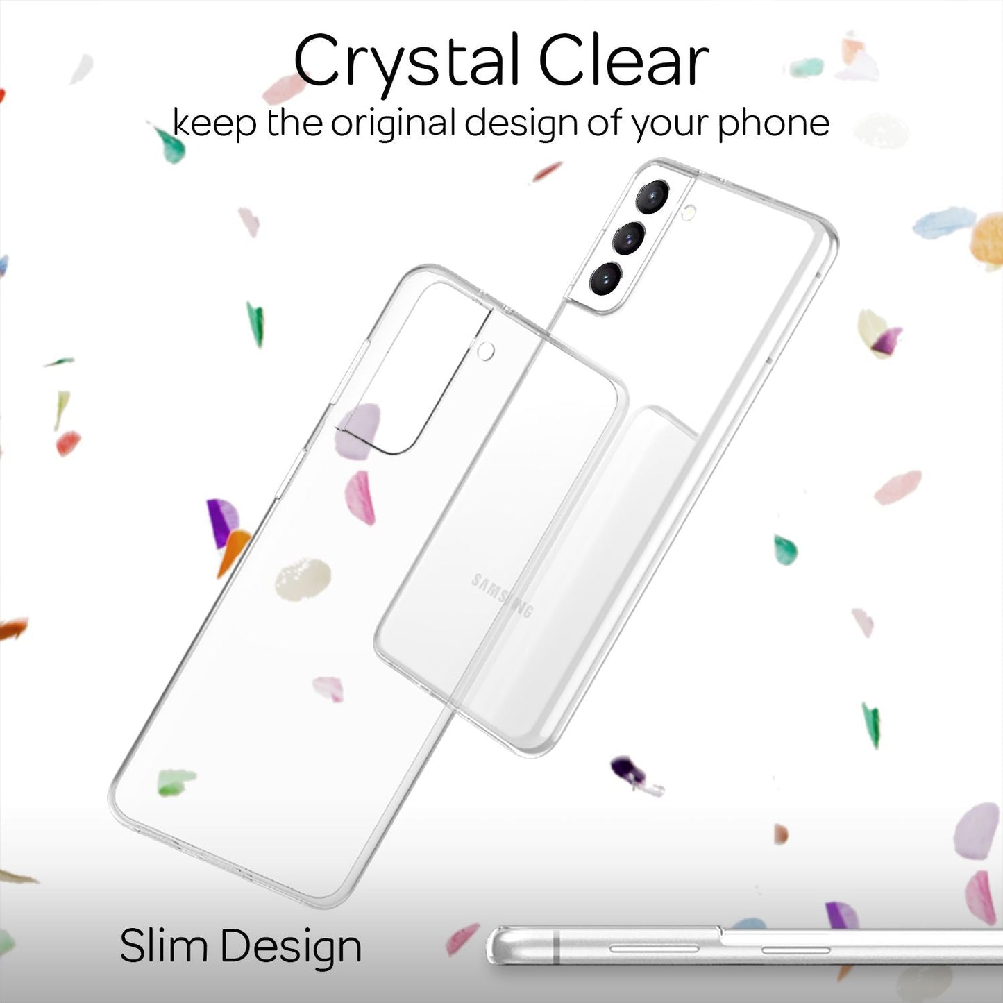 NALIA Transparente Silikonhülle für Samsung Galaxy S21 FE – Anti-Gelb & Rutschfest – GLAZE (Handyhülle Kristallklar, Schlank & Stoßfest) – Marke aus Berlin