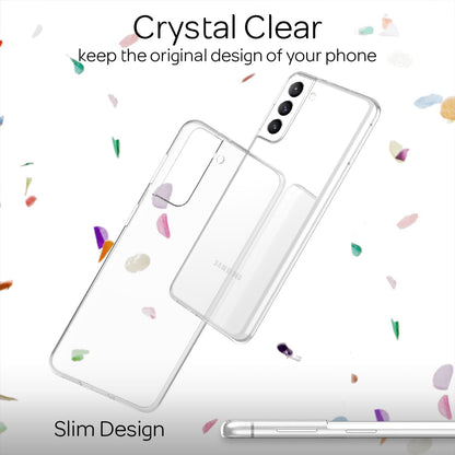 NALIA Transparente Silikonhülle für Samsung Galaxy S21 FE – Anti-Gelb & Rutschfest – GLAZE (Handyhülle Kristallklar, Schlank & Stoßfest) – Marke aus Berlin