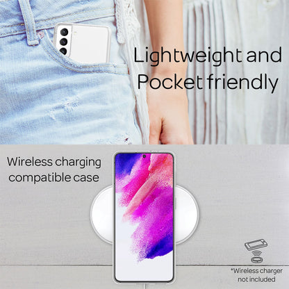 NALIA Transparente Silikonhülle für Samsung Galaxy S21 FE – Anti-Gelb & Rutschfest – GLAZE (Handyhülle Kristallklar, Schlank & Stoßfest) – Marke aus Berlin