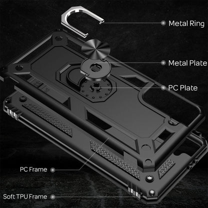 NALIA Panzerhülle für Samsung Galaxy S21 FE – Ring-Ständer 360° & Magnet-Halterung Kompatibel – RINGDEFEND (Stoßfestes Outdoor Case) – Marke aus Berlin
