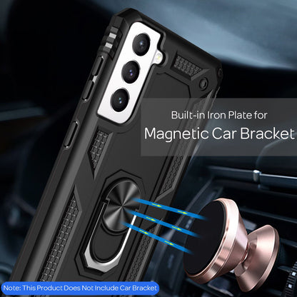 NALIA Panzerhülle für Samsung Galaxy S21 FE – Ring-Ständer 360° & Magnet-Halterung Kompatibel – RINGDEFEND (Stoßfestes Outdoor Case) – Marke aus Berlin