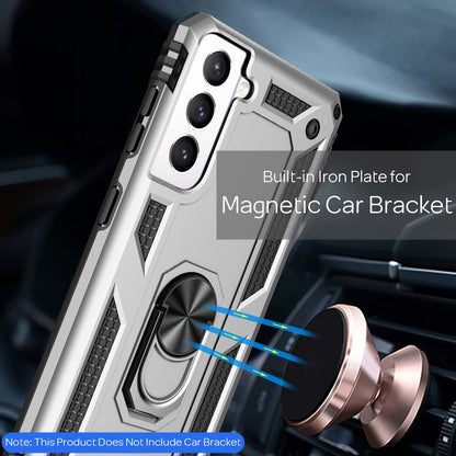 NALIA Panzerhülle für Samsung Galaxy S21 FE – Ring-Ständer 360° & Magnet-Halterung Kompatibel – RINGDEFEND (Stoßfestes Outdoor Case) – Marke aus Berlin