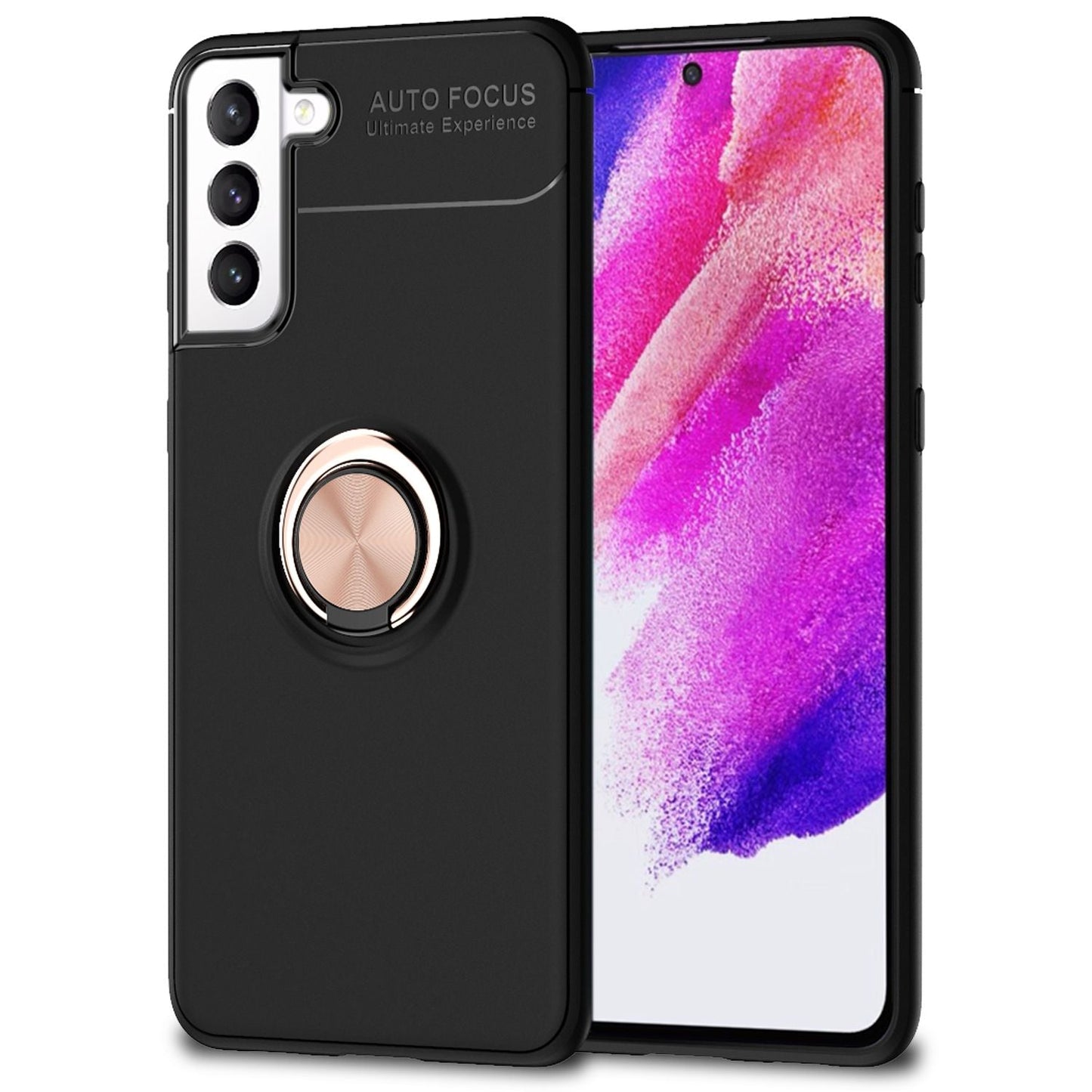 NALIA Ringhülle für Samsung Galaxy S21 FE – Ring-Ständer 360° & für Magnet-Halter – GRIP360 (Mattiertes Silikon Case) – Marke aus Berlin