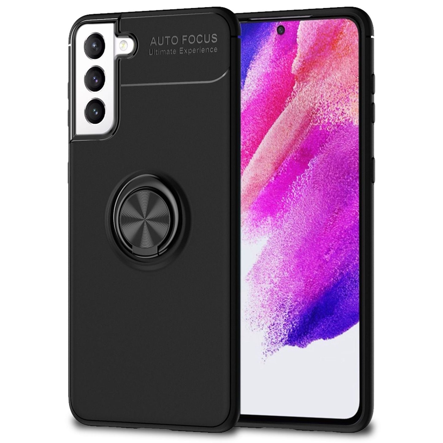 NALIA Ringhülle für Samsung Galaxy S21 FE – Ring-Ständer 360° & für Magnet-Halter – GRIP360 (Mattiertes Silikon Case) – Marke aus Berlin