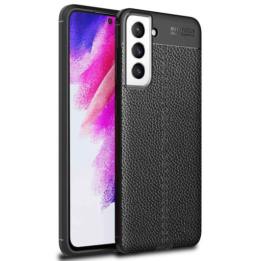 NALIA Leder-Optik Silikon Case für Samsung Galaxy S21 FE – Griffig & Matt – BARRON Handyhülle (Anti-Fingerprint, Stoßfest & Robust) – Marke aus Berlin