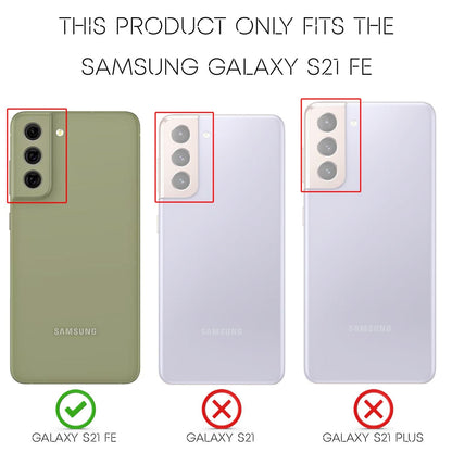 NALIA Leder-Optik Silikon Case für Samsung Galaxy S21 FE – Griffig & Matt – BARRON Handyhülle (Anti-Fingerprint, Stoßfest & Robust) – Marke aus Berlin