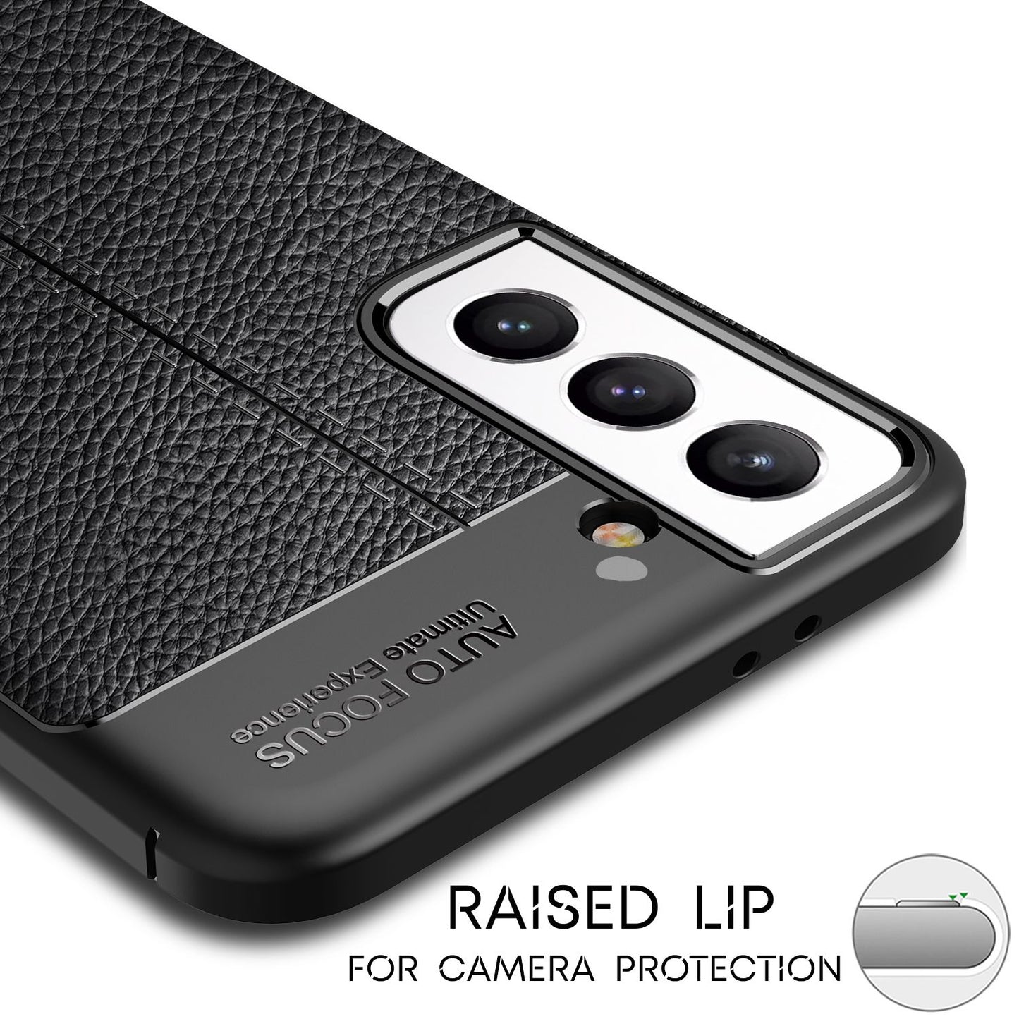 NALIA Leder-Optik Silikon Case für Samsung Galaxy S21 FE – Griffig & Matt – BARRON Handyhülle (Anti-Fingerprint, Stoßfest & Robust) – Marke aus Berlin