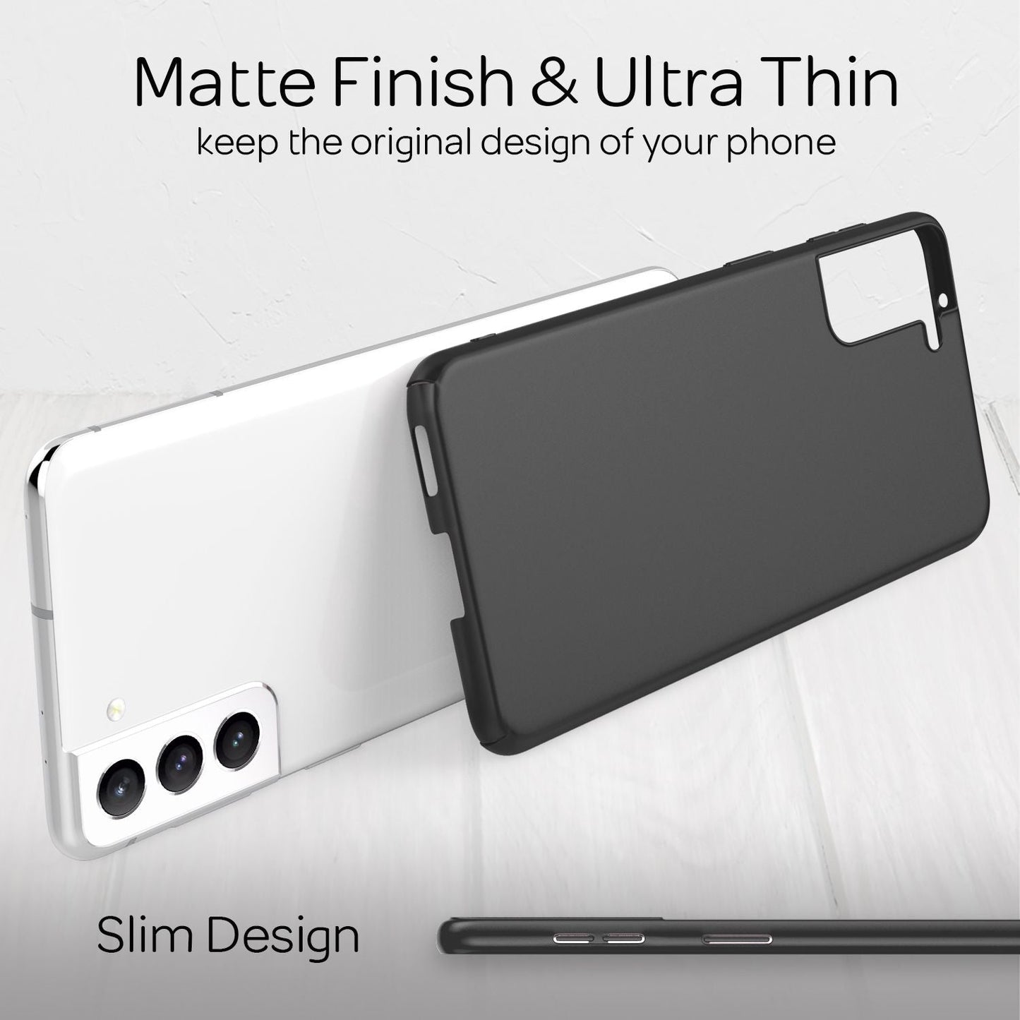 NALIA Ultra Slim Hardcase für Samsung Galaxy S21 FE – Anti-Fingerabdruck & 0.5mm Dünn – PUREFIT (Matt & Leicht) – Marke aus Berlin