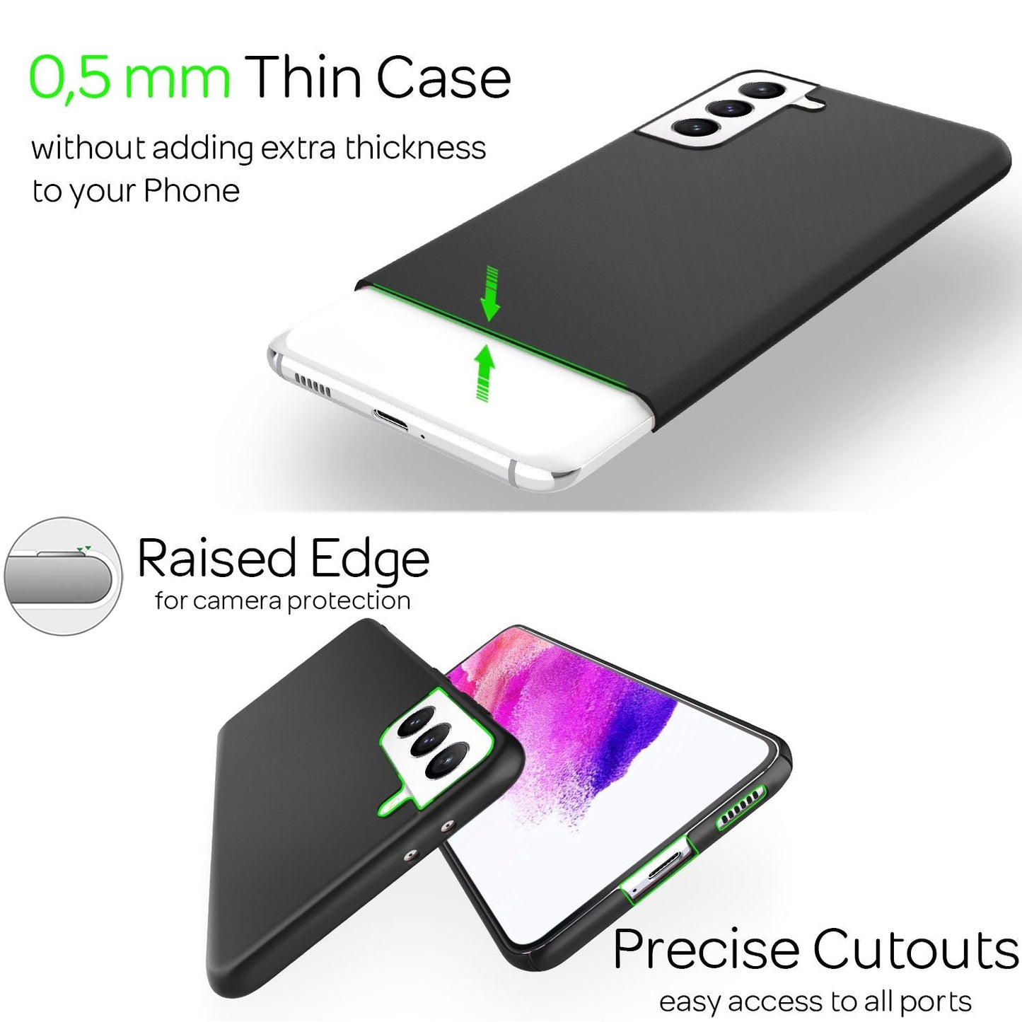 NALIA Ultra Slim Hardcase für Samsung Galaxy S21 FE – Anti-Fingerabdruck & 0.5mm Dünn – PUREFIT (Matt & Leicht) – Marke aus Berlin