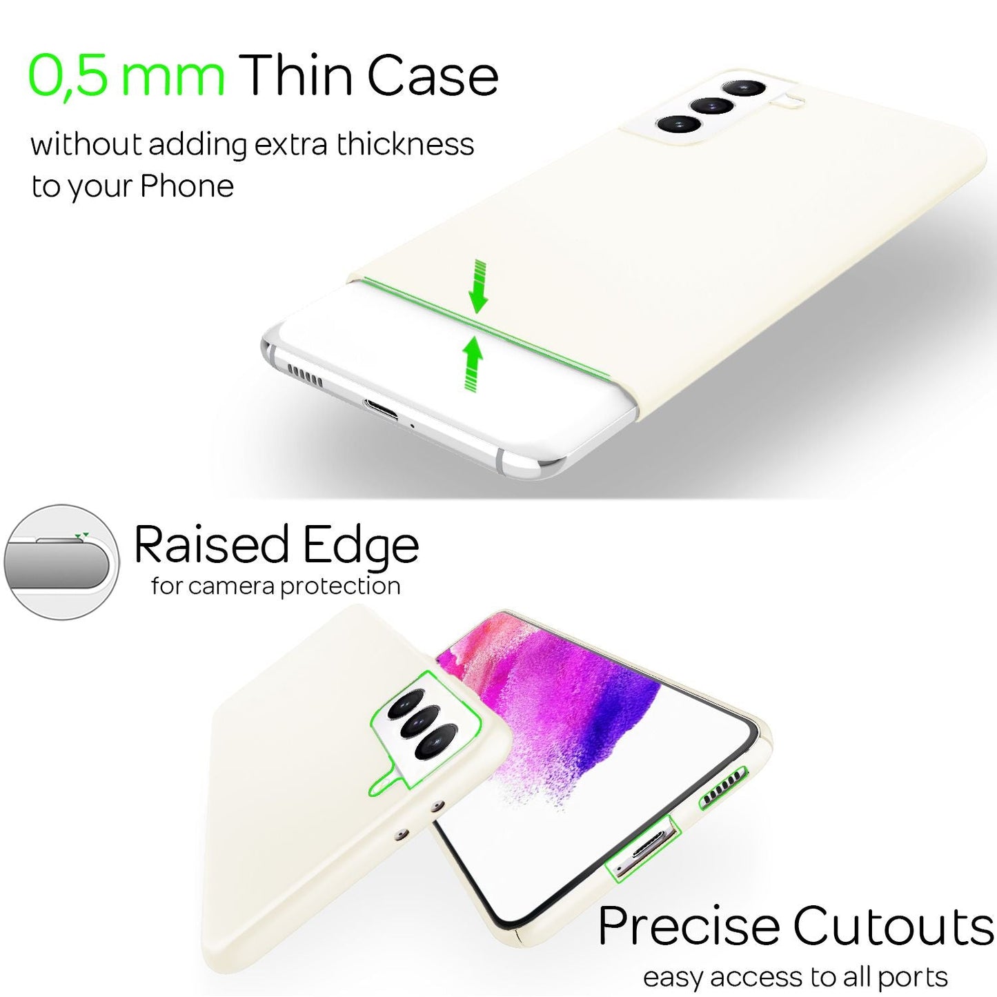 NALIA Ultra Slim Hardcase für Samsung Galaxy S21 FE – Anti-Fingerabdruck & 0.5mm Dünn – PUREFIT (Matt & Leicht) – Marke aus Berlin