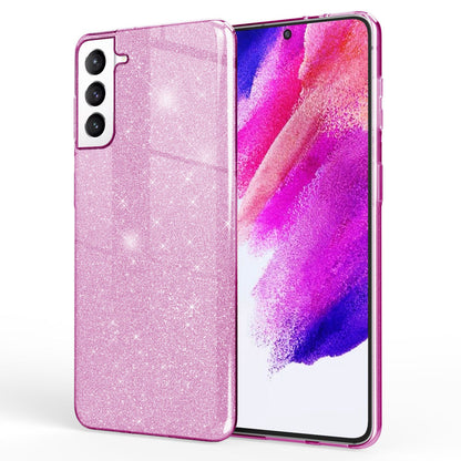 NALIA Glitzerhülle für Samsung Galaxy S21 FE – Funkelnder Glitzer-Look & Grip – SHINEPOP (Silikon Case) – Marke aus Berlin