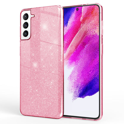 NALIA Glitzerhülle für Samsung Galaxy S21 FE – Funkelnder Glitzer-Look & Grip – SHINEPOP (Silikon Case) – Marke aus Berlin