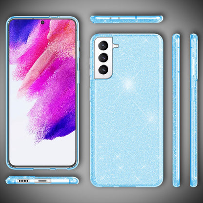 NALIA Glitzerhülle für Samsung Galaxy S21 FE – Funkelnder Glitzer-Look & Grip – SHINEPOP (Silikon Case) – Marke aus Berlin