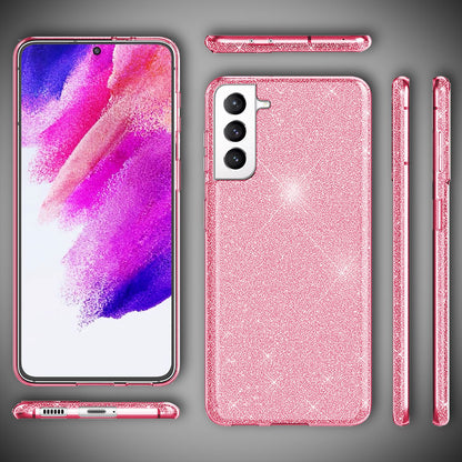 NALIA Glitzerhülle für Samsung Galaxy S21 FE – Funkelnder Glitzer-Look & Grip – SHINEPOP (Silikon Case) – Marke aus Berlin
