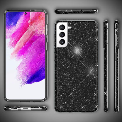 NALIA Glitzerhülle für Samsung Galaxy S21 FE – Funkelnder Glitzer-Look & Grip – SHINEPOP (Silikon Case) – Marke aus Berlin