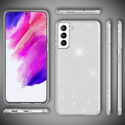 NALIA Glitzerhülle für Samsung Galaxy S21 FE – Funkelnder Glitzer-Look & Grip – SHINEPOP (Silikon Case) – Marke aus Berlin