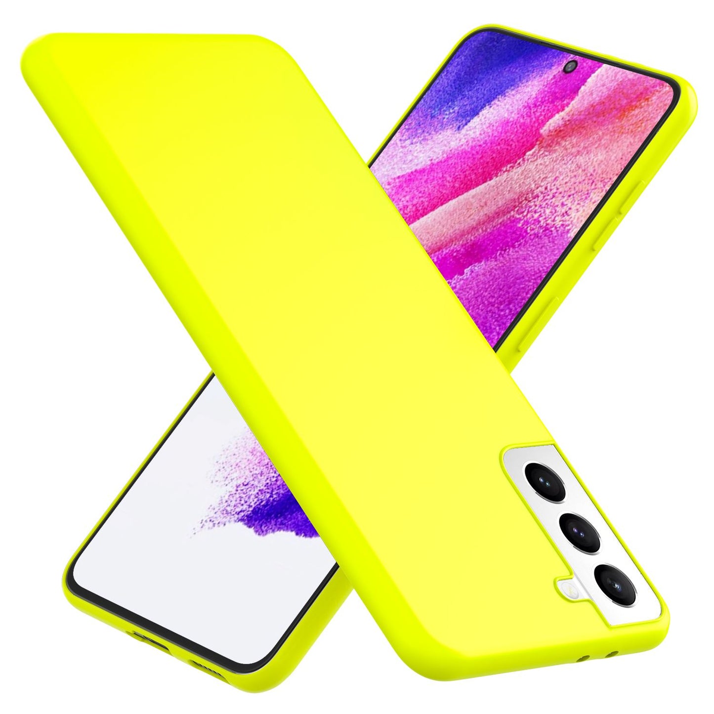 NALIA Neon Silikonhülle für Samsung Galaxy S21 FE – Soft-Touch & Signal-Neon – NEONSHOCK (Matte Schutzhülle) – Marke aus Berlin