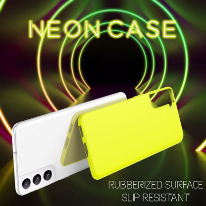NALIA Neon Silikonhülle für Samsung Galaxy S21 FE – Soft-Touch & Signal-Neon – NEONSHOCK (Matte Schutzhülle) – Marke aus Berlin