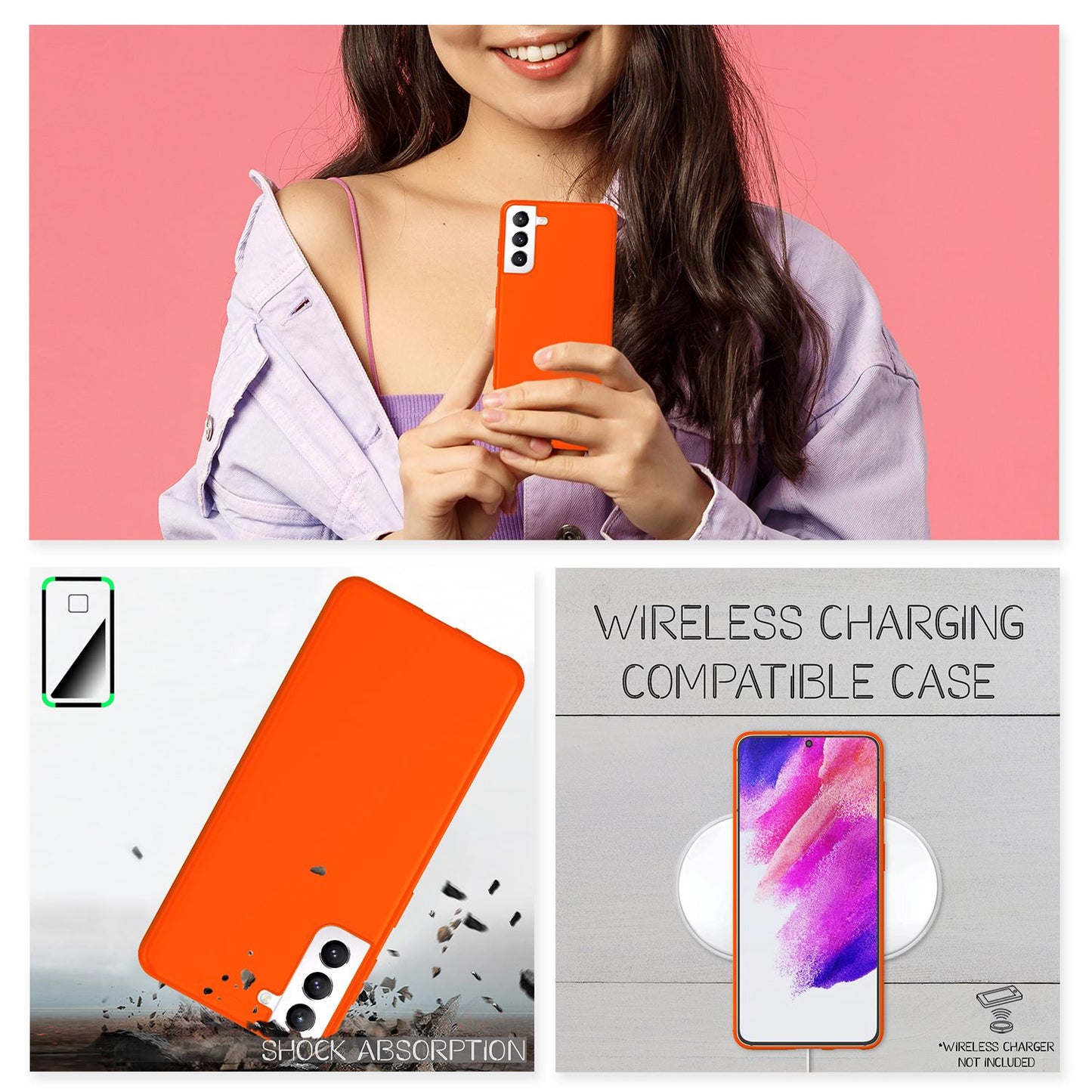 NALIA Neon Silikonhülle für Samsung Galaxy S21 FE – Soft-Touch & Signal-Neon – NEONSHOCK (Matte Schutzhülle) – Marke aus Berlin