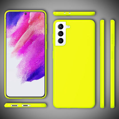 NALIA Neon Silikonhülle für Samsung Galaxy S21 FE – Soft-Touch & Signal-Neon – NEONSHOCK (Matte Schutzhülle) – Marke aus Berlin