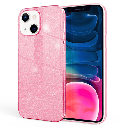 NALIA Glitzerhülle für iPhone 13 Mini – Funkelnder Glitzer-Look & Grip – SHINEPOP (Silikon Case) – Marke aus Berlin