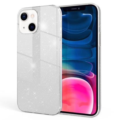 NALIA Glitzerhülle für iPhone 13 Mini – Funkelnder Glitzer-Look & Grip – SHINEPOP (Silikon Case) – Marke aus Berlin