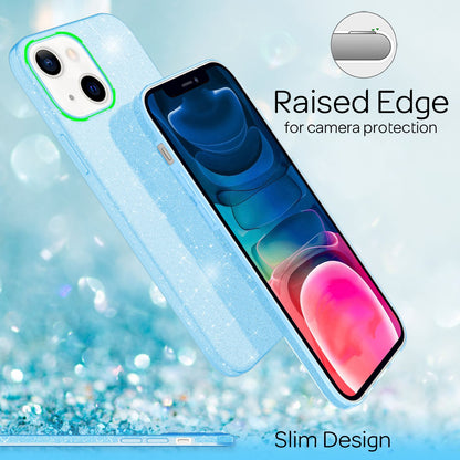 NALIA Glitzerhülle für iPhone 13 Mini – Funkelnder Glitzer-Look & Grip – SHINEPOP (Silikon Case) – Marke aus Berlin